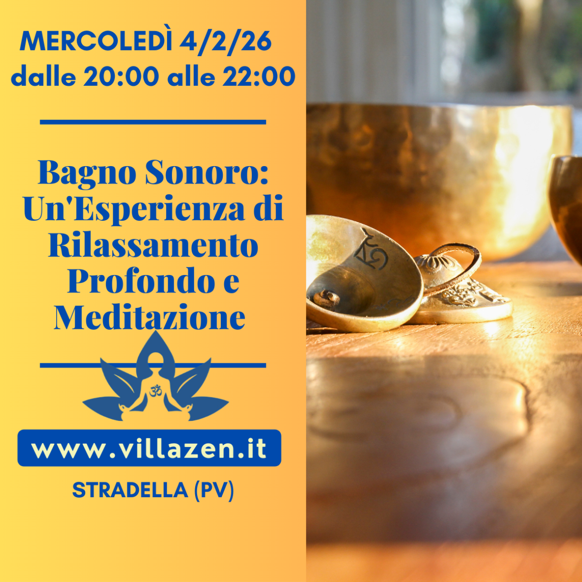 bagno sonoro 4 febbraio a villa zen