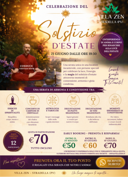 solstizio 2026- 21 giugno a villa zen