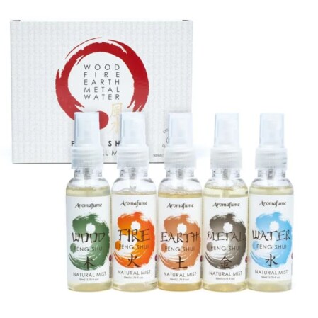 Set di 5 spray per ambienti Aromafume Feng Shui.